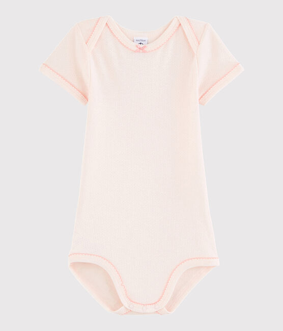 Kurzärmeliger Baby-Body Mädchen rosa FLEUR