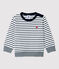 Baby-T-Shirt aus Baumwolle. weiss MARSHMALLOW/blau SMOKING