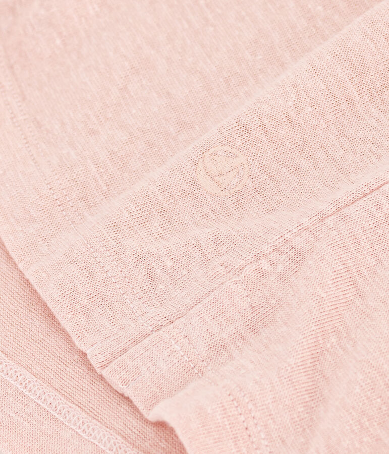 T-Shirt Le Droit aus Leinen mit Rundhalsausschnitt, Damen rosa
