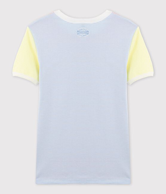 Klassisches Damen-T-Shirt aus gestreifter Baumwolle rosa GRETEL/weiss MARSHMALLOW