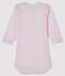 Langärmliger Baby-Body für Mädchen rosa VIENNE/weiss ECUME