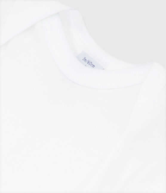 Kurzärmeliger, weißer Baby-Body weiss ECUME