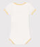 Kurzärmeliger Baby-Body aus Baumwolle mit Print weiss MARSHMALLOW