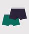 Set Kinder-Boxershorts aus einfarbiger Baumwolle mit Elastan vielfarbig
