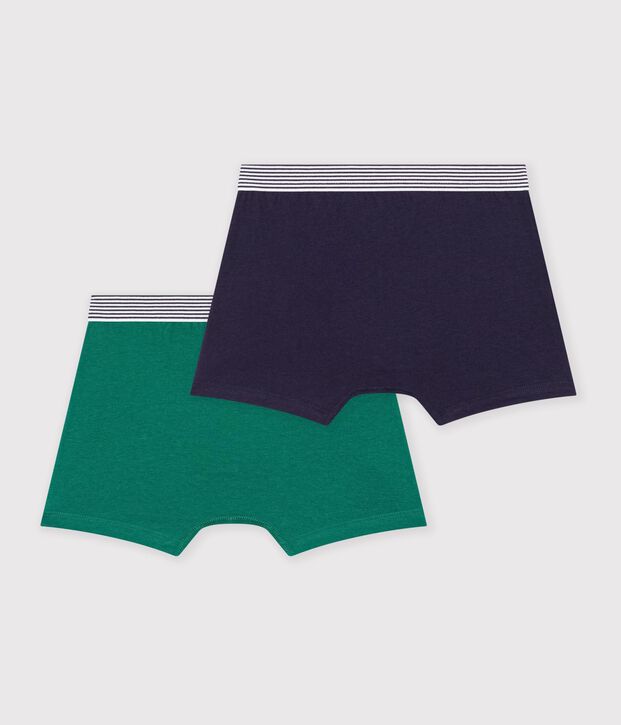 Set Kinder-Boxershorts aus einfarbiger Baumwolle mit Elastan vielfarbig