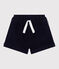 Kinder-Shorts aus einfarbigem Fein-Cord blau SMOKING