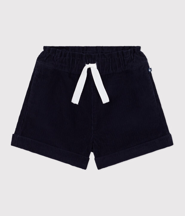 Kinder-Shorts aus einfarbigem Fein-Cord SMOKING