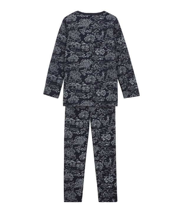 M&auml;dchen Schlafanzug blau/weiss