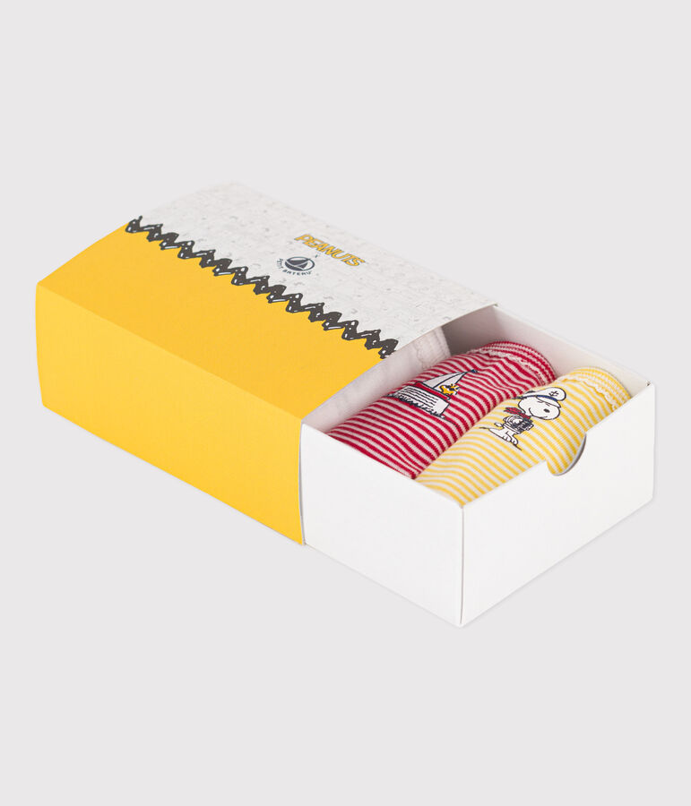 3er-Set Slips aus Baumwolle Petit Bateau X Snoopy f&uuml;r M&auml;dchen vielfarbig