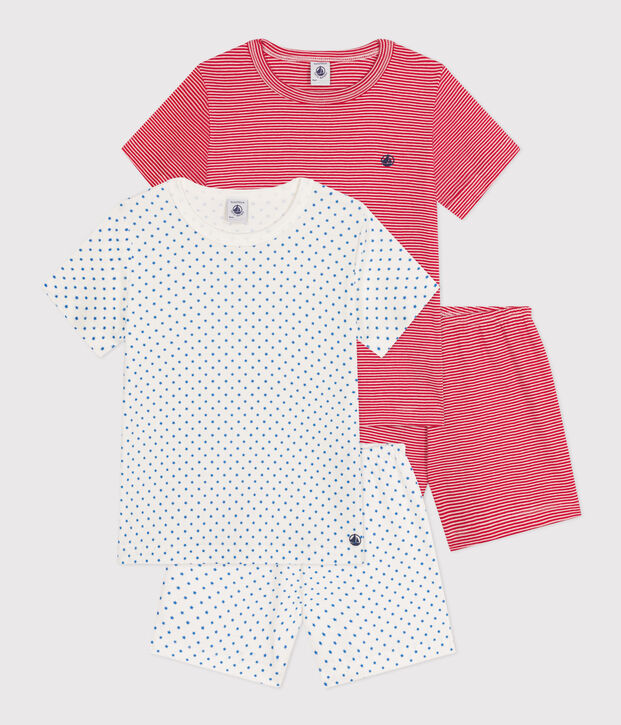 2er-Set kurzen Kinderpyjamas aus Baumwolle vielfarbig