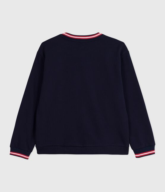 Damen-Sweatshirt aus einfarbiger Baumwolle blau SMOKING