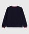 Damen-Sweatshirt aus einfarbiger Baumwolle blau SMOKING