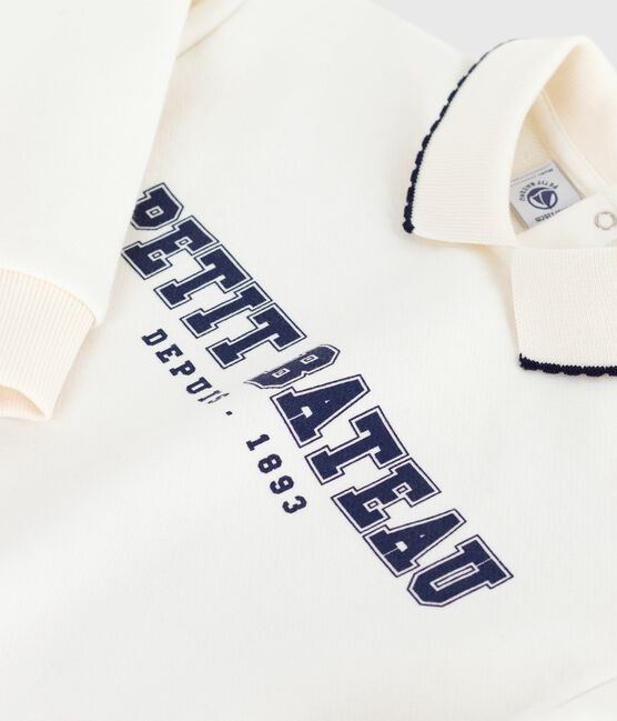 Kinder-Sweatshirt aus bedruckter Baumwolle naturfarben MILK