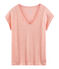 Kurzärmeliges einfarbiges schillerndes leinen-t-shirt damen rosa ROSAKO/rosa COPPER