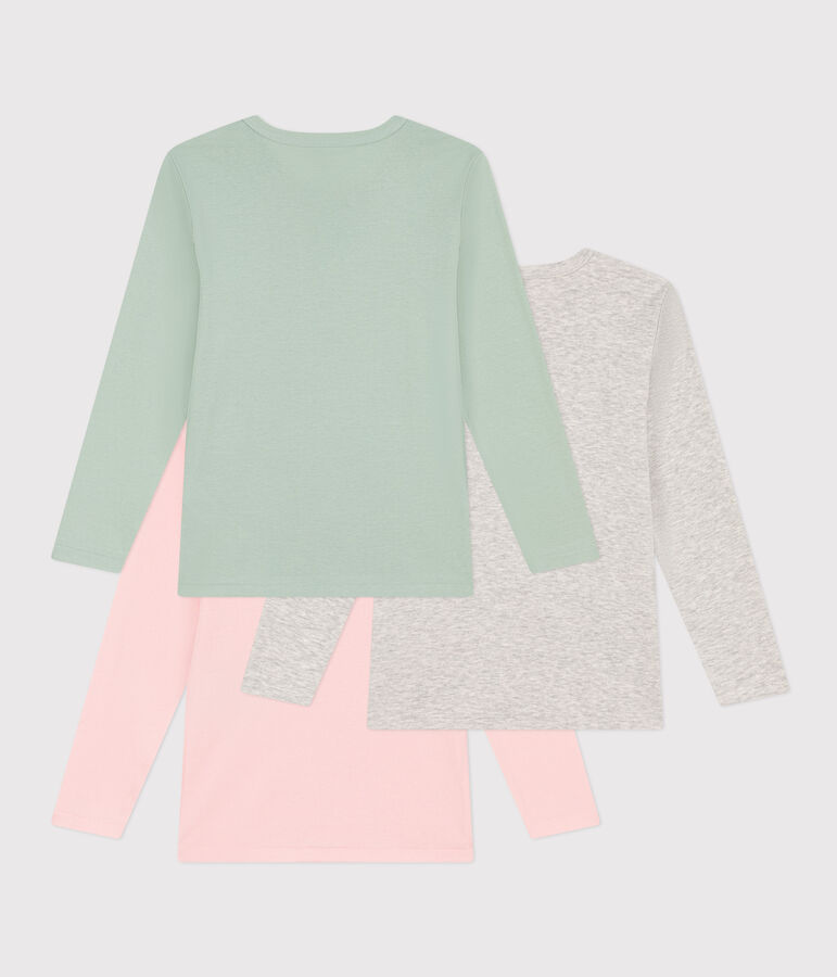 Lang&auml;rmelige T-Shirts aus Baumwolle im 3er-Set f&uuml;r kleine M&auml;dchen vielfarbig