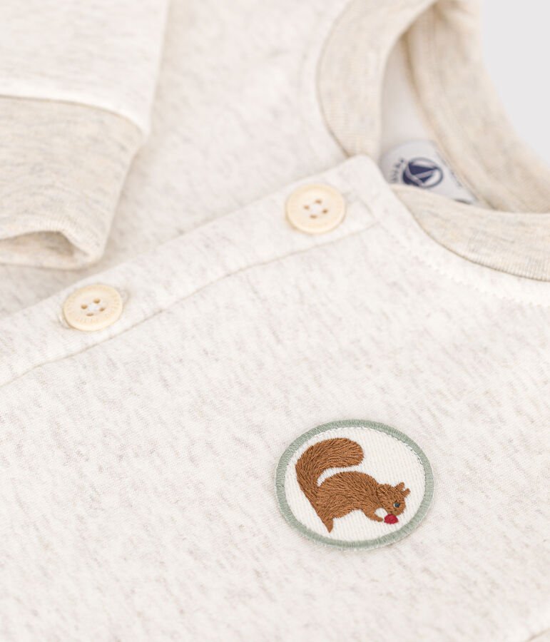 Langer Baby-Overall aus weichem und warmen Molton beige