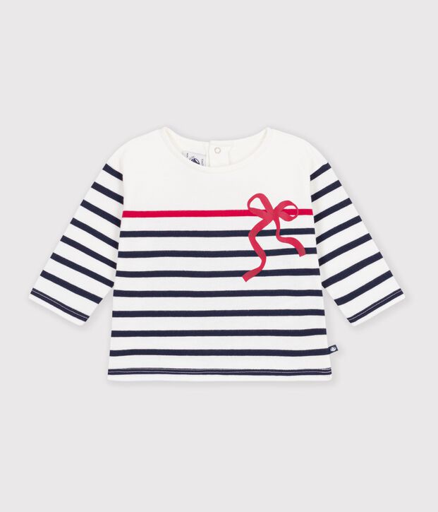 Baby-Streifenshirt aus Baumwolle weiss/vielfarbig