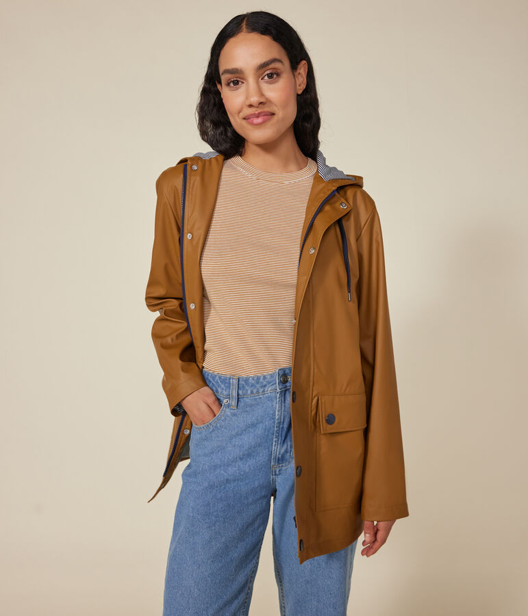 Ikonische Regenjacke f&uuml;r Damen und Herren braun