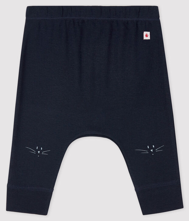 Baby-Leggings mit Katzenkopf-Motiv aus Rippstrick SMOKING