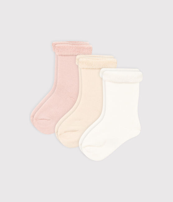 3er-Set einfarbiger Baby-Stricksocken variante 1