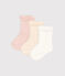 3er-Set einfarbiger Baby-Stricksocken variante 1
