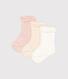 3er-Set einfarbiger Baby-Stricksocken