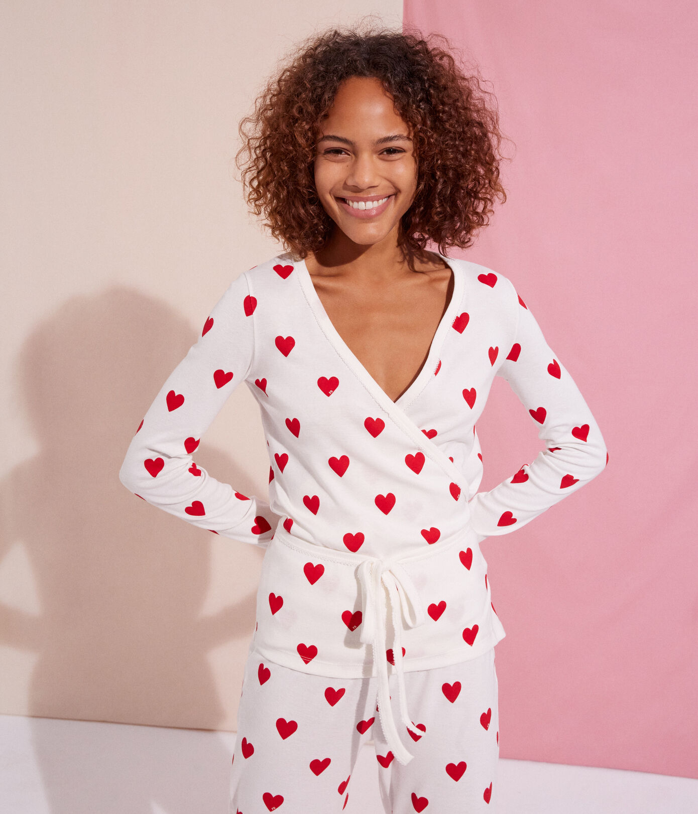cache coeur coton coeur femme