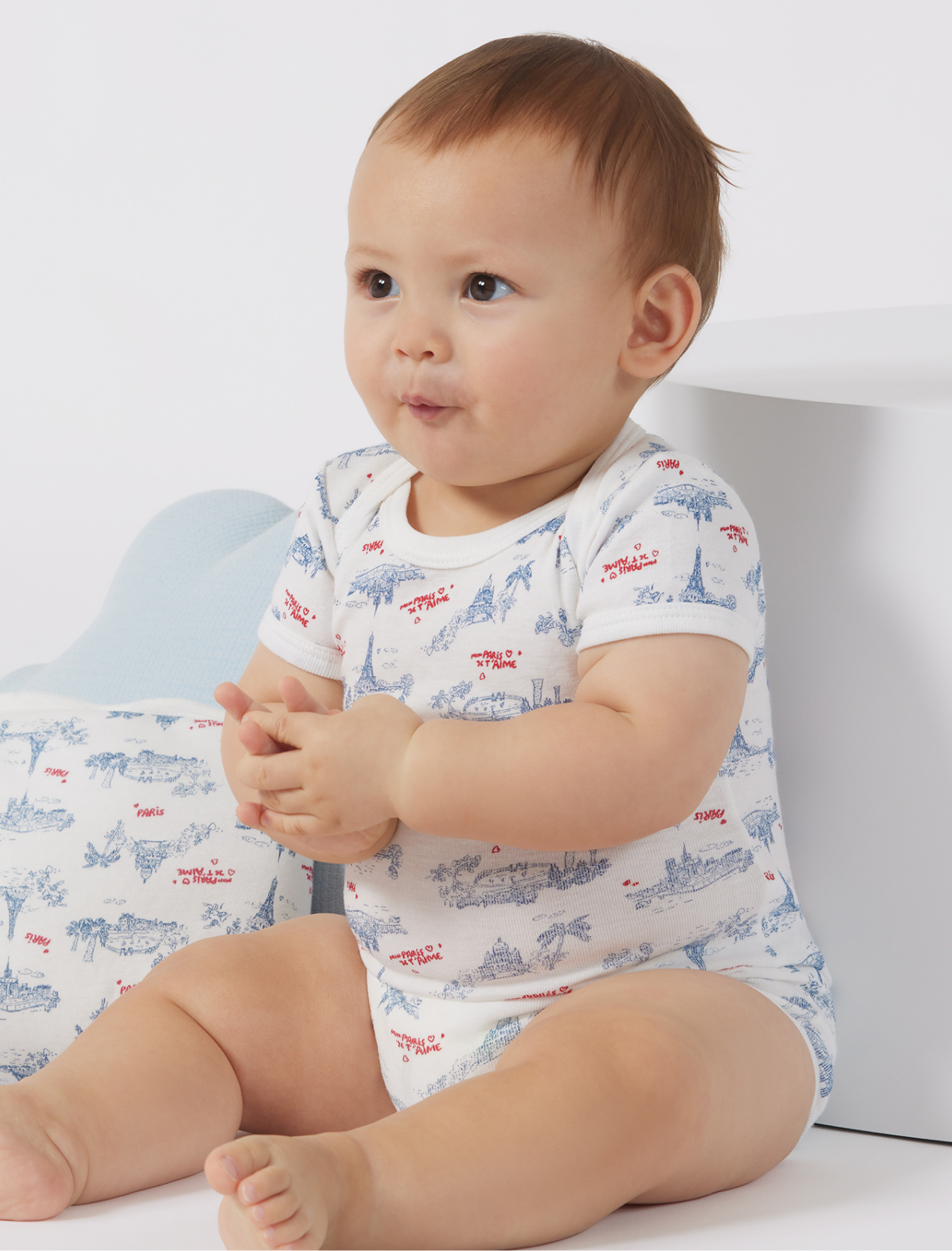Petit Bateau 5421900 Baby and Peuter Underwear Set Unisex Baby, wit blauw wit, 3 Maanden
