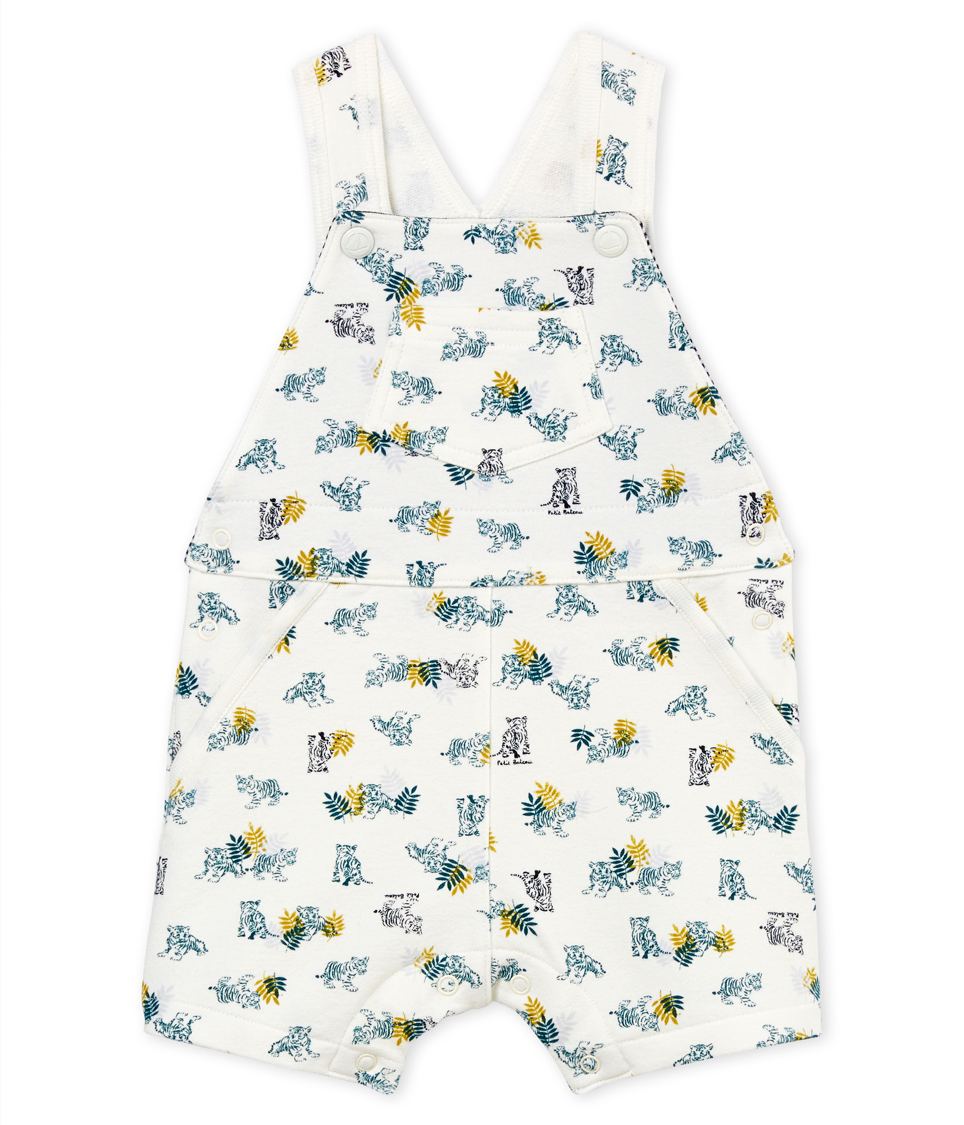 Gemusterte kurze baby-strick-latzhose jungen