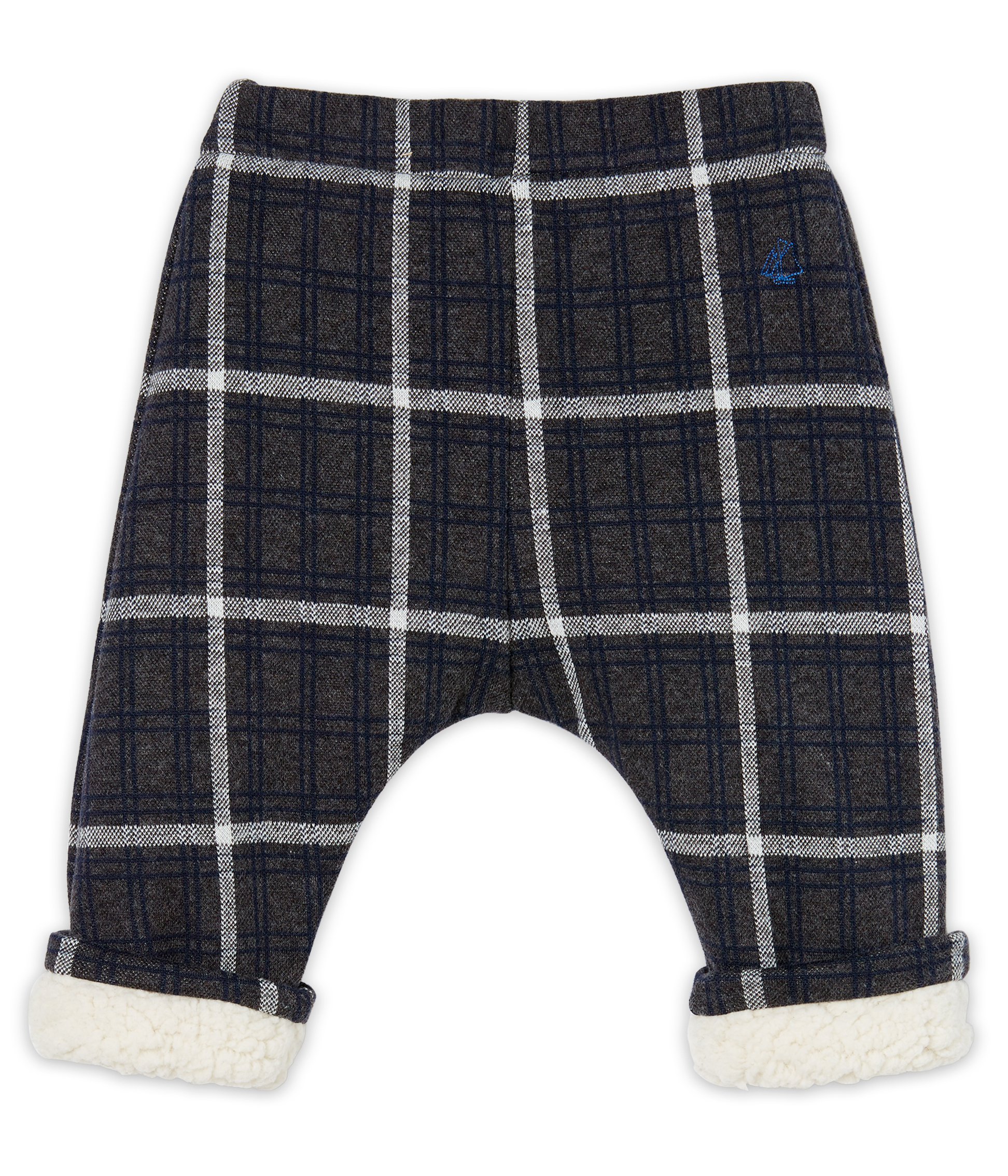 Karierte Baby-Hose für Jungen mit Sherpa-Futter