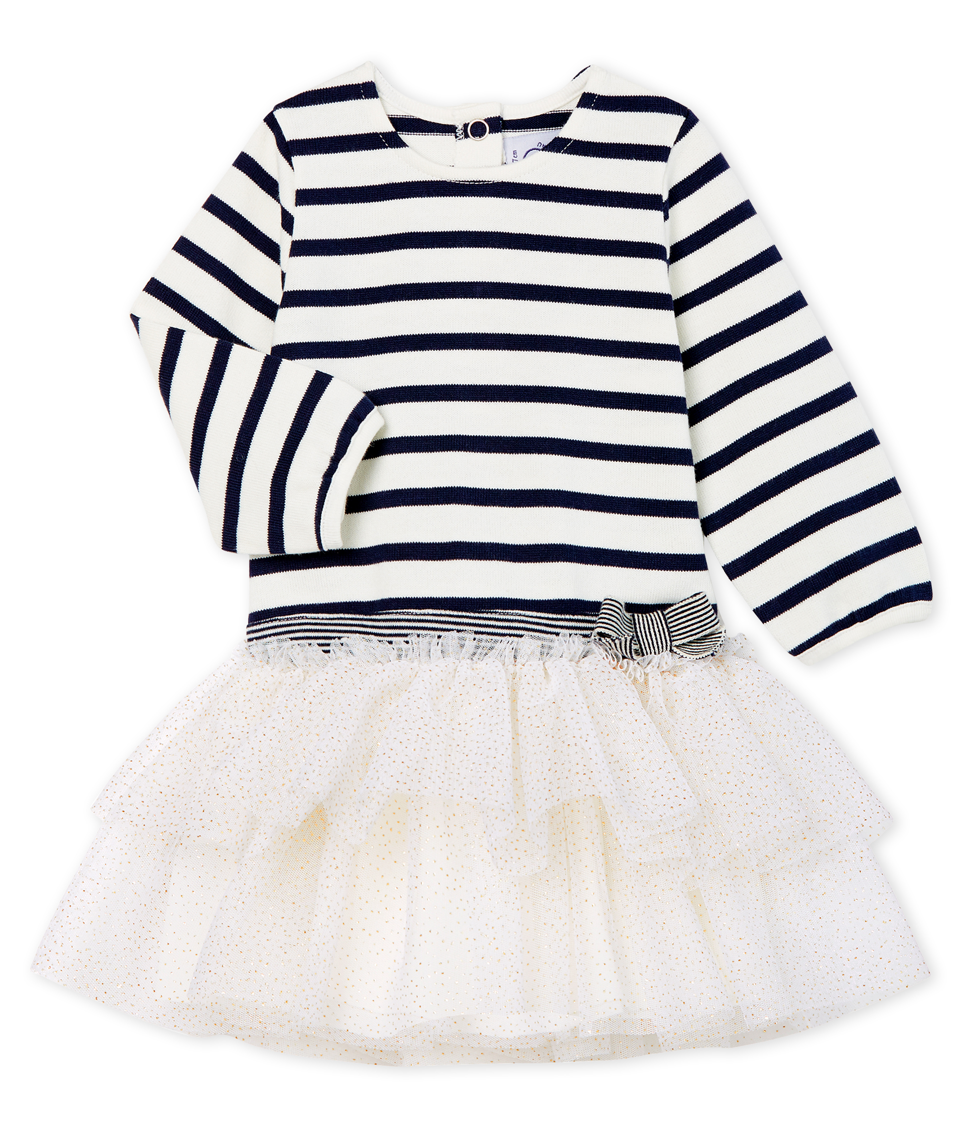 Langärmeliges gestreiftes Babykleid für Mädchen