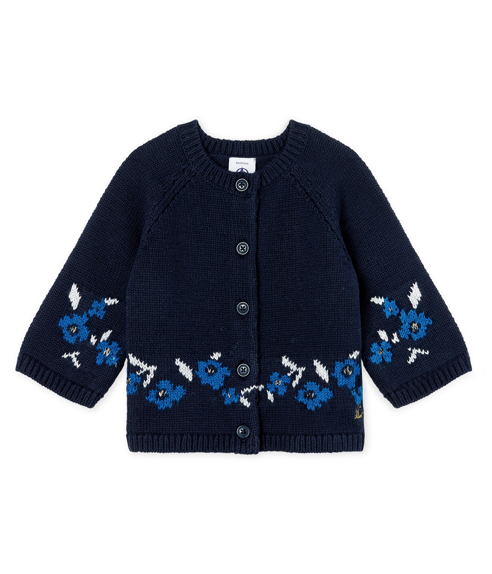 Baby-Cardigan aus Woll-/Baumwollstrick für Mädchen