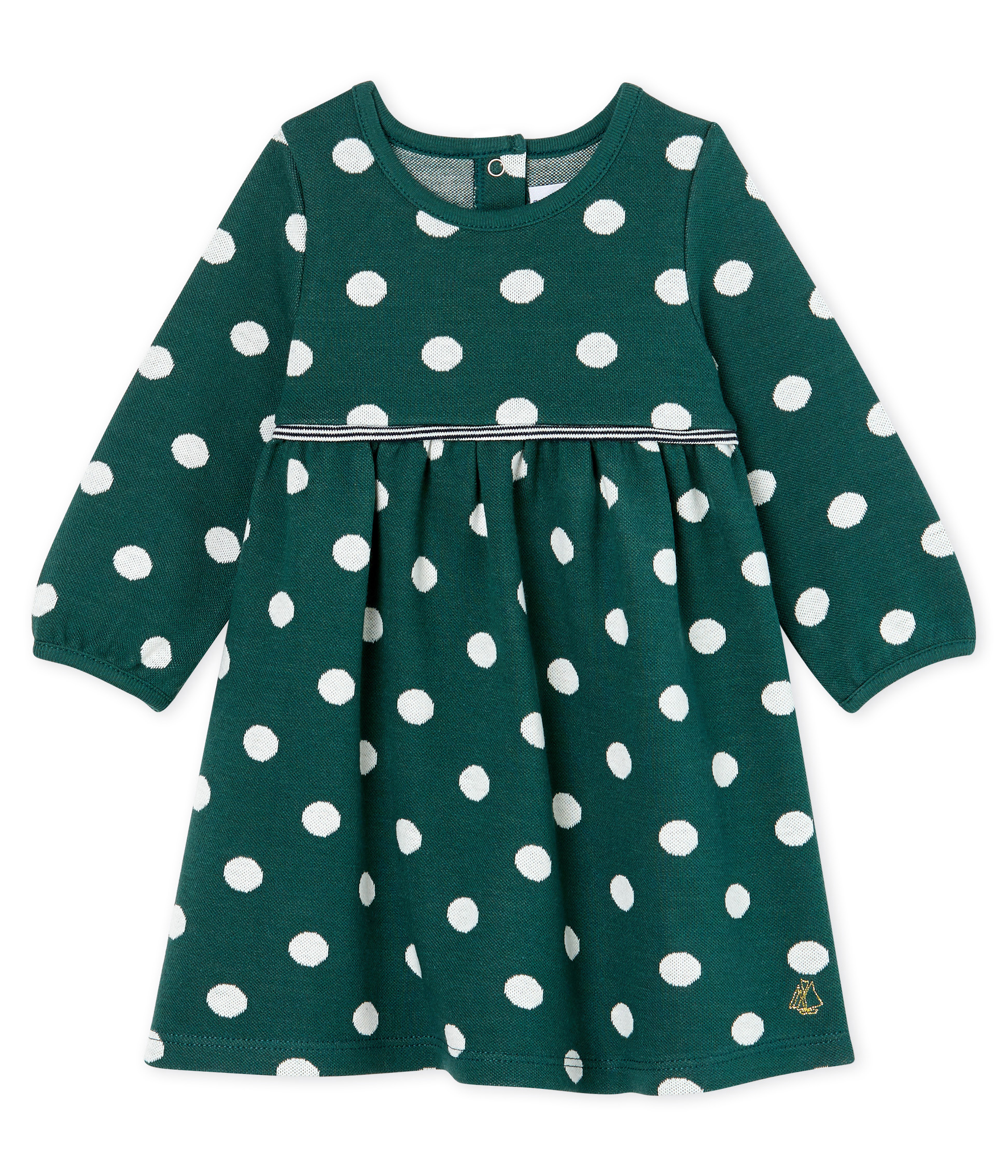 Langärmeliges gepunktetes Babykleid für Mädchen