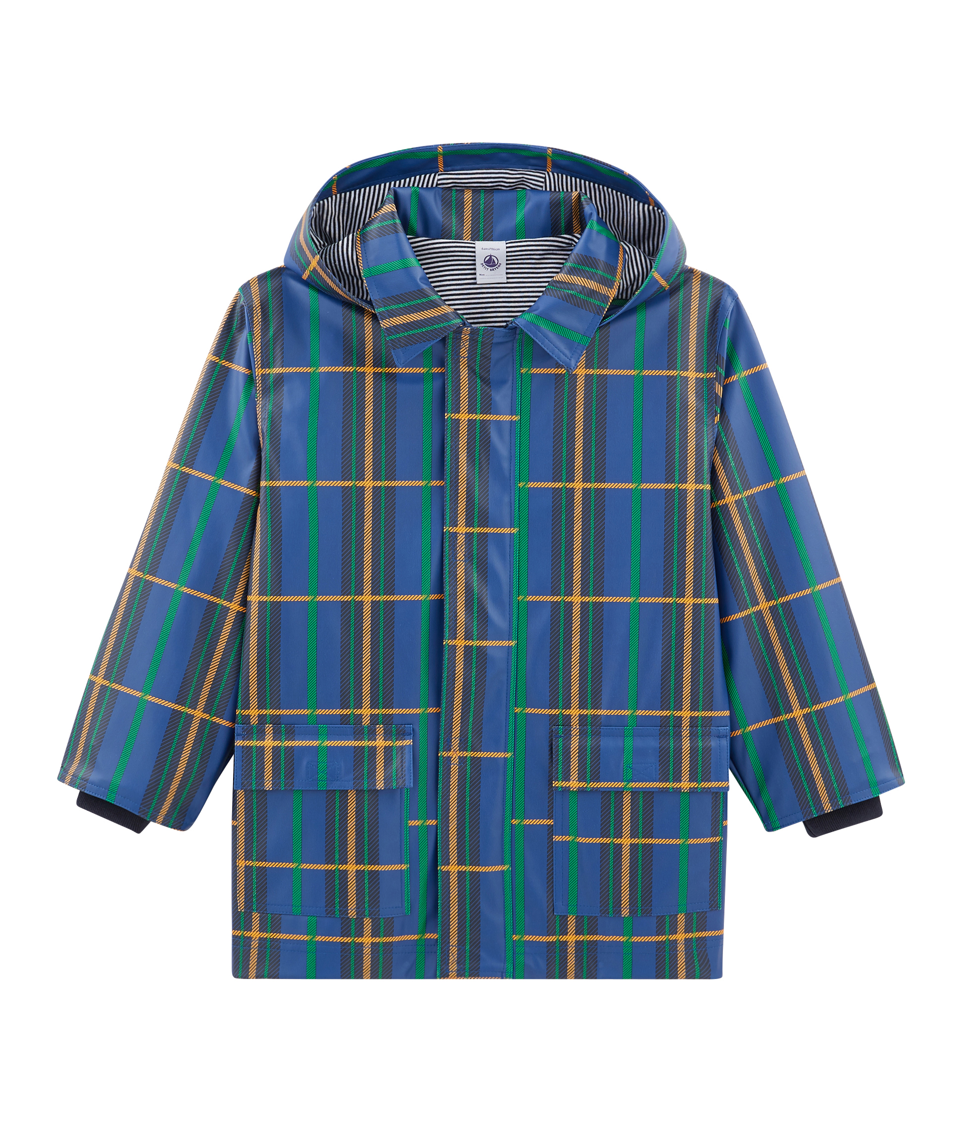 Kinder-Regenjacke mit Karomuster unisex