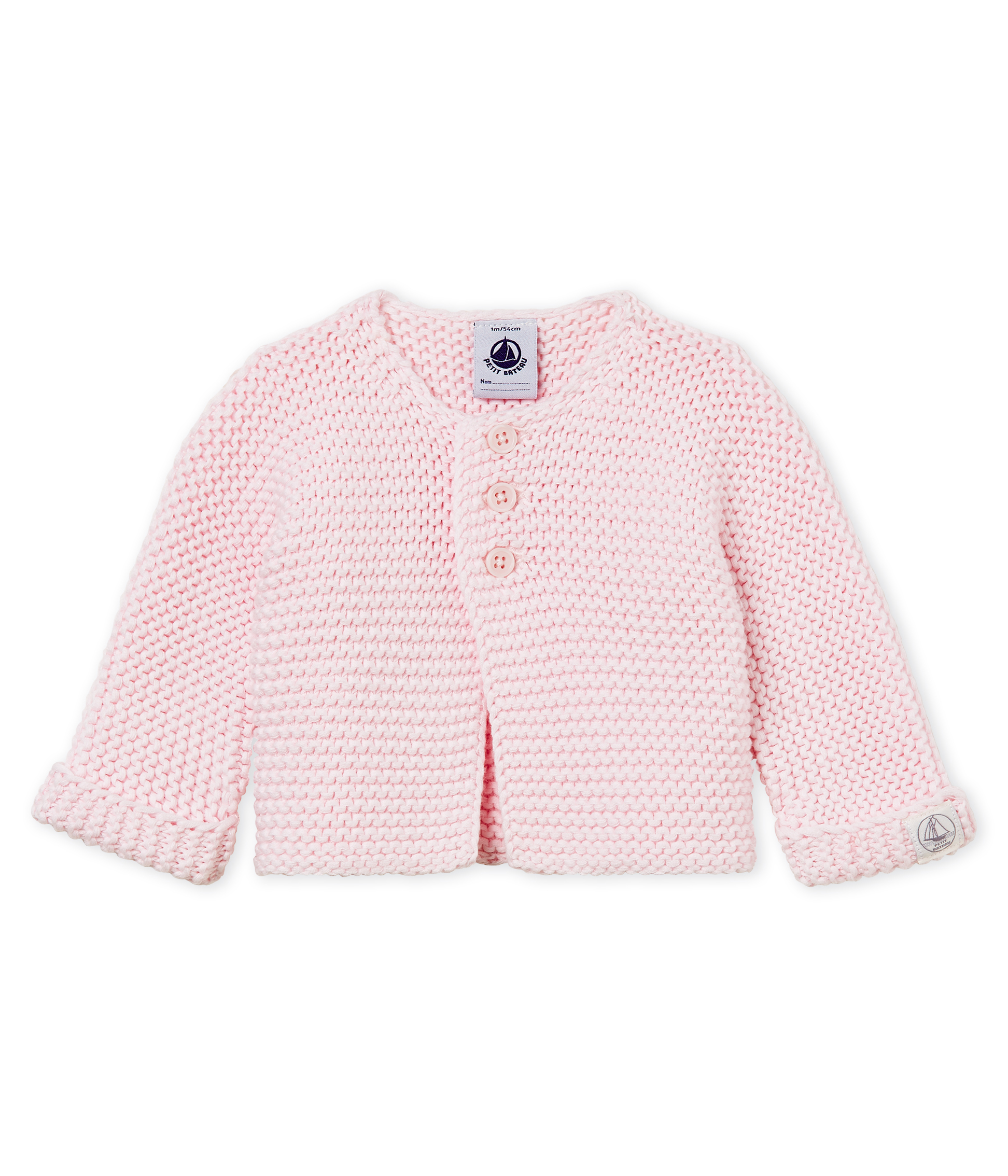 Baby-cardigan kraus rechts unisex