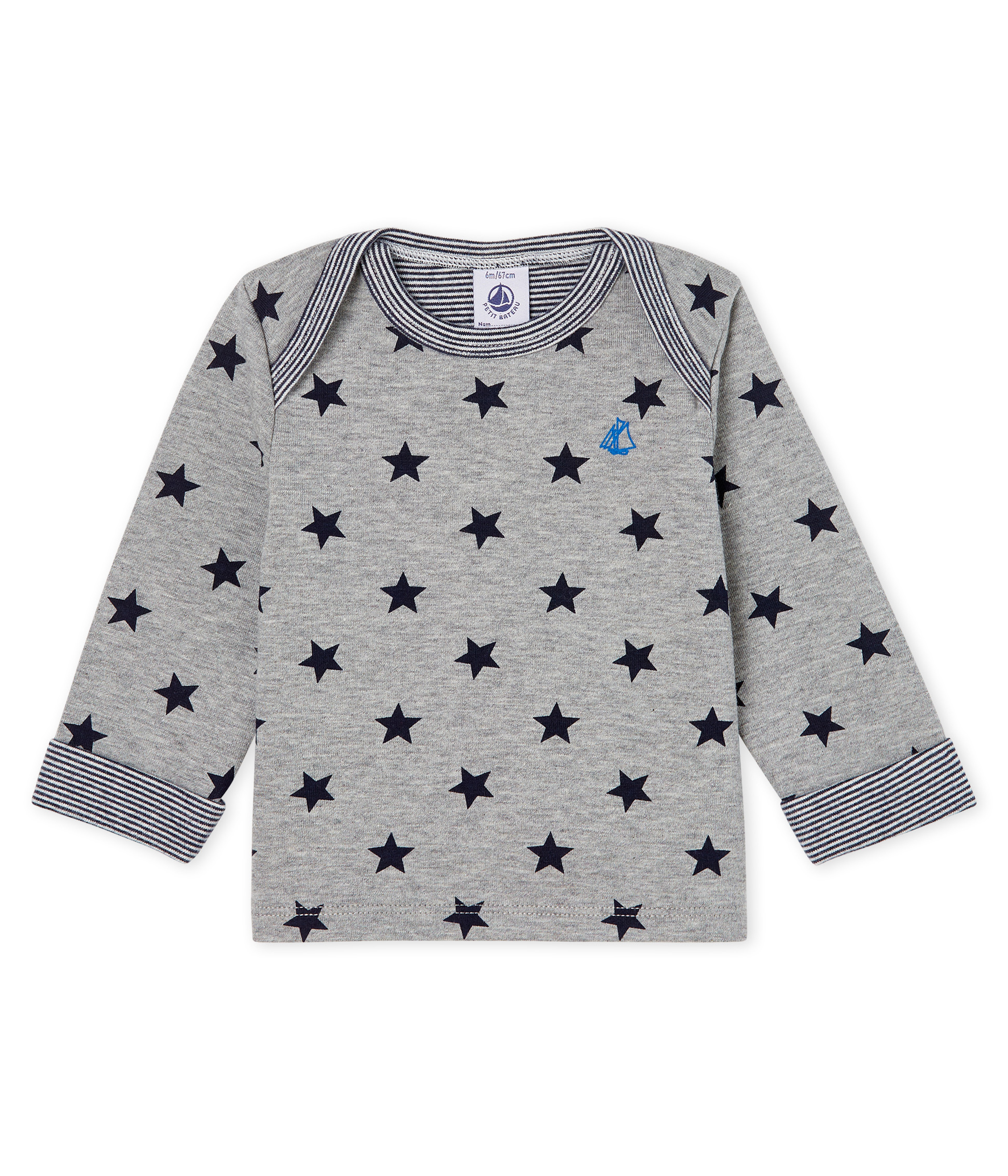 Langärmeliges gemustertes Baby-T-Shirt für Jungen