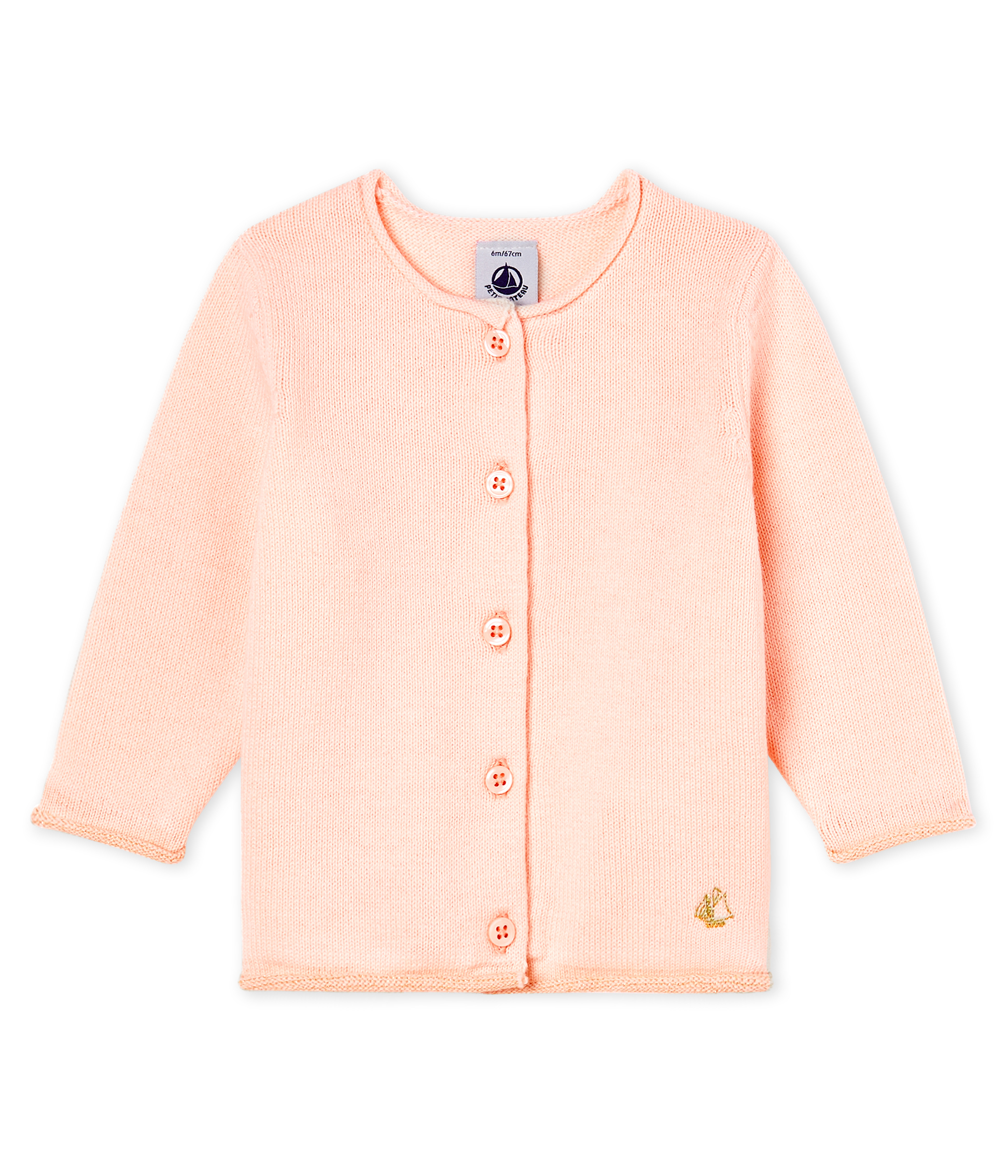 Basic-Baby-Cardigan aus Woll-/Baumwollstrick für Mädchen