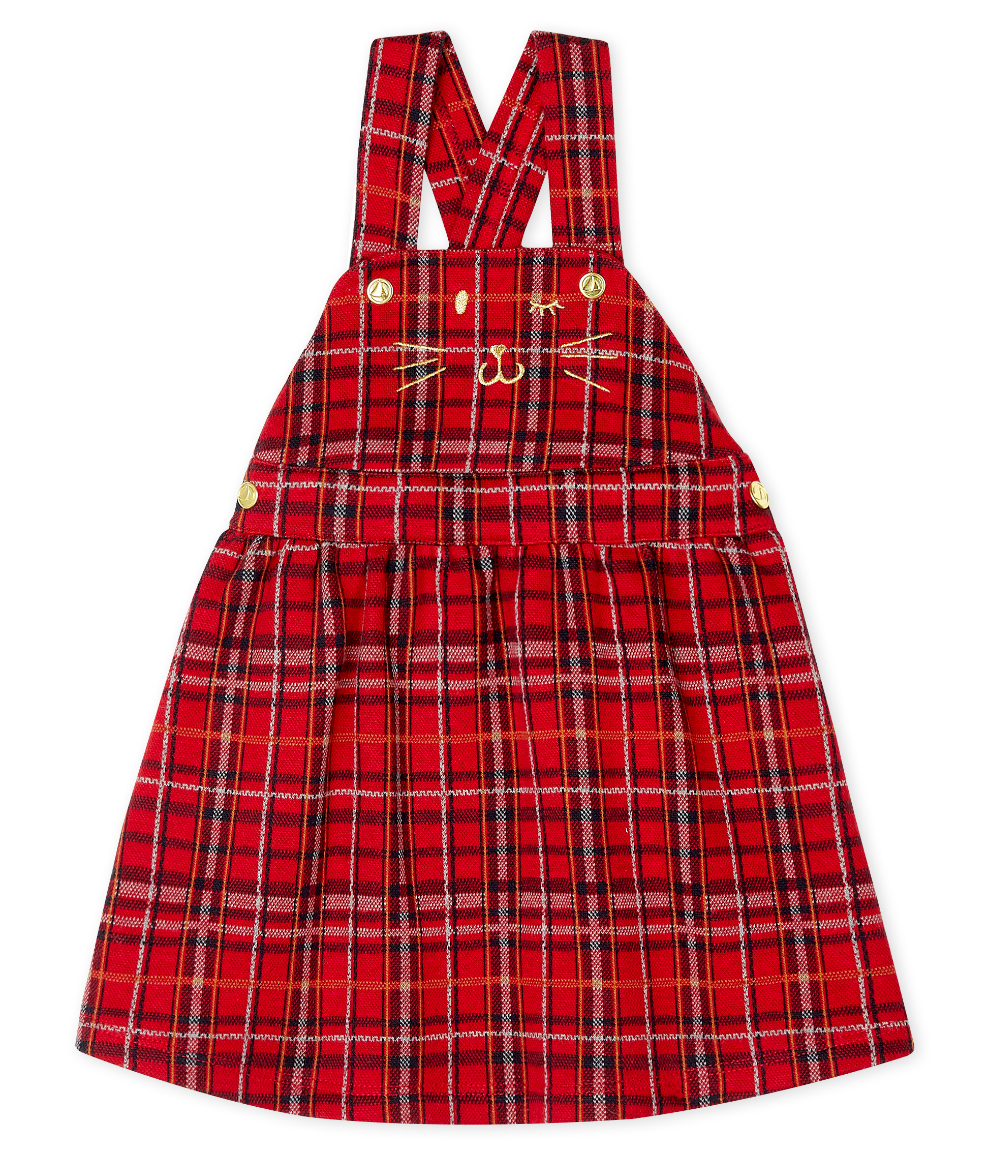 Kariertes Baby-Latzkleid für Mädchen
