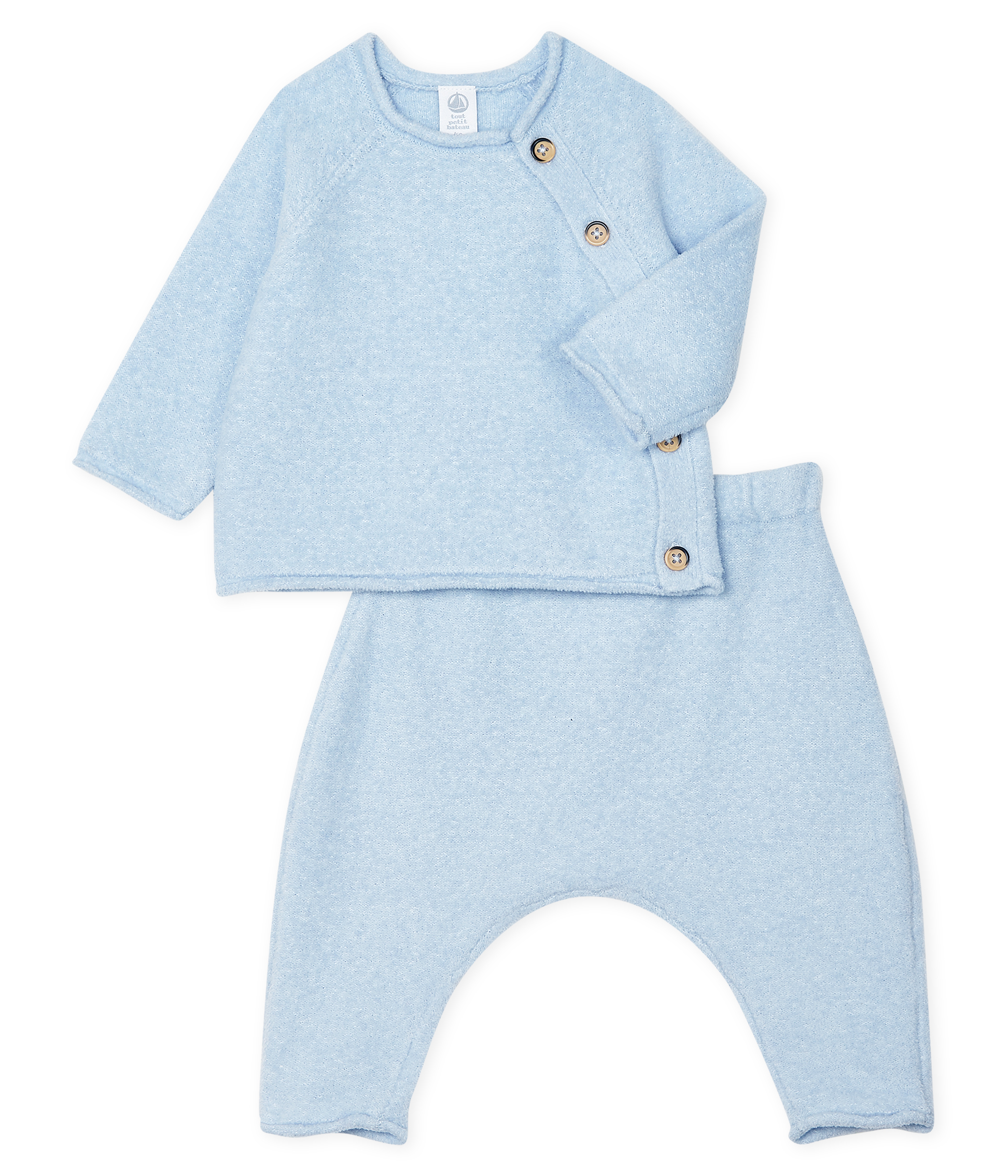 2-teiliges Baby-Set aus Baumwolle, Merinowolle und Polyester