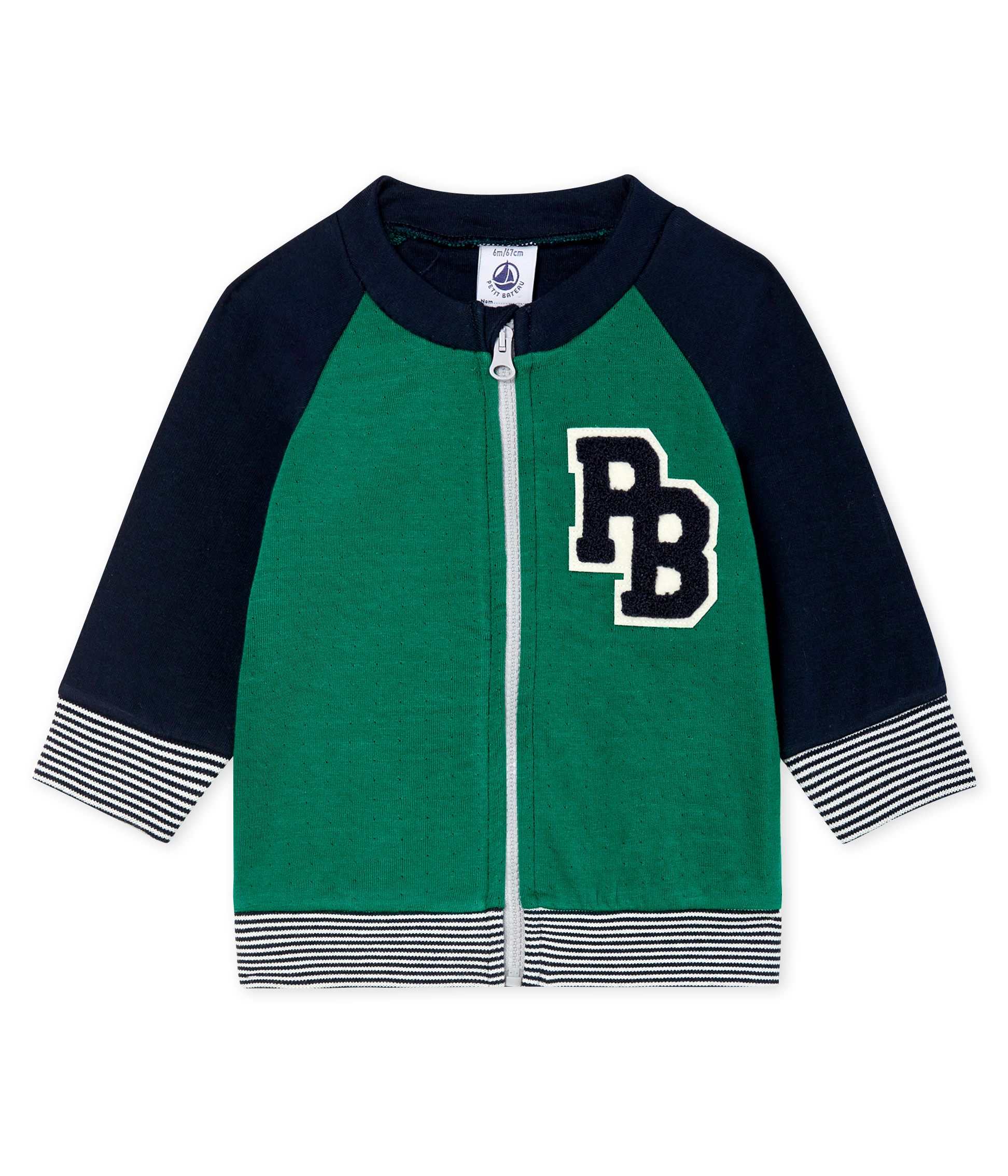 Baby-Cardigan aus Doppeljersey mit Reißverschluss für Jungen