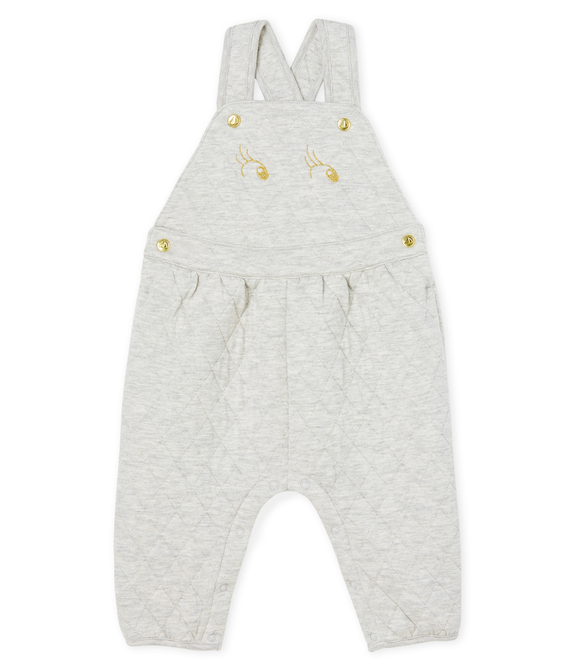 Lange Baby-Latzhose für Mädchen aus gestepptem Doppeljersey