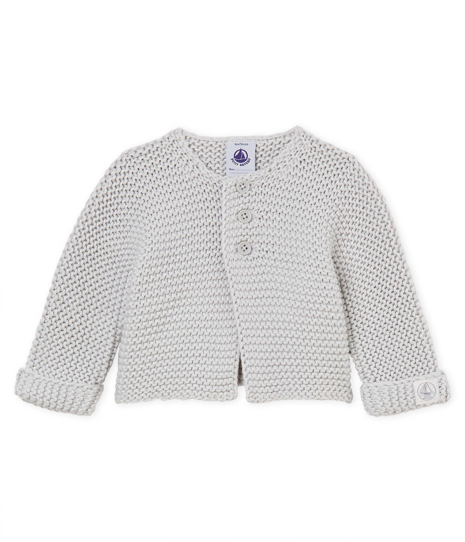 Baby-cardigan kraus rechts unisex