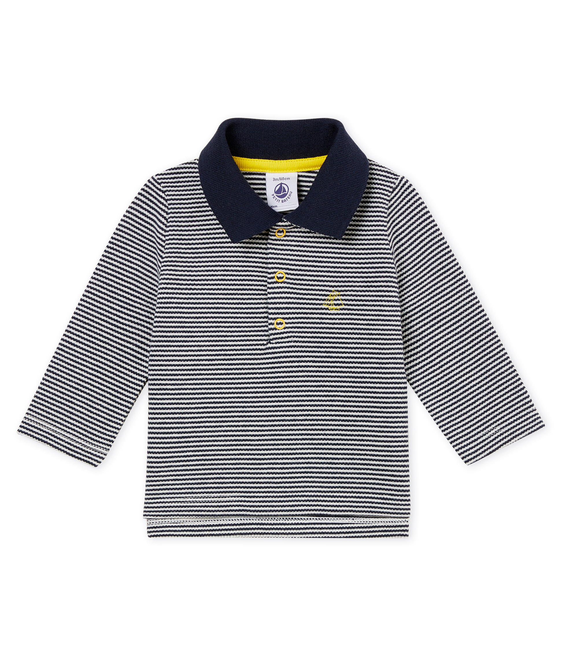 Langärmeliges baby-polohemd aus piqué in ringelstreifenmuster jungen