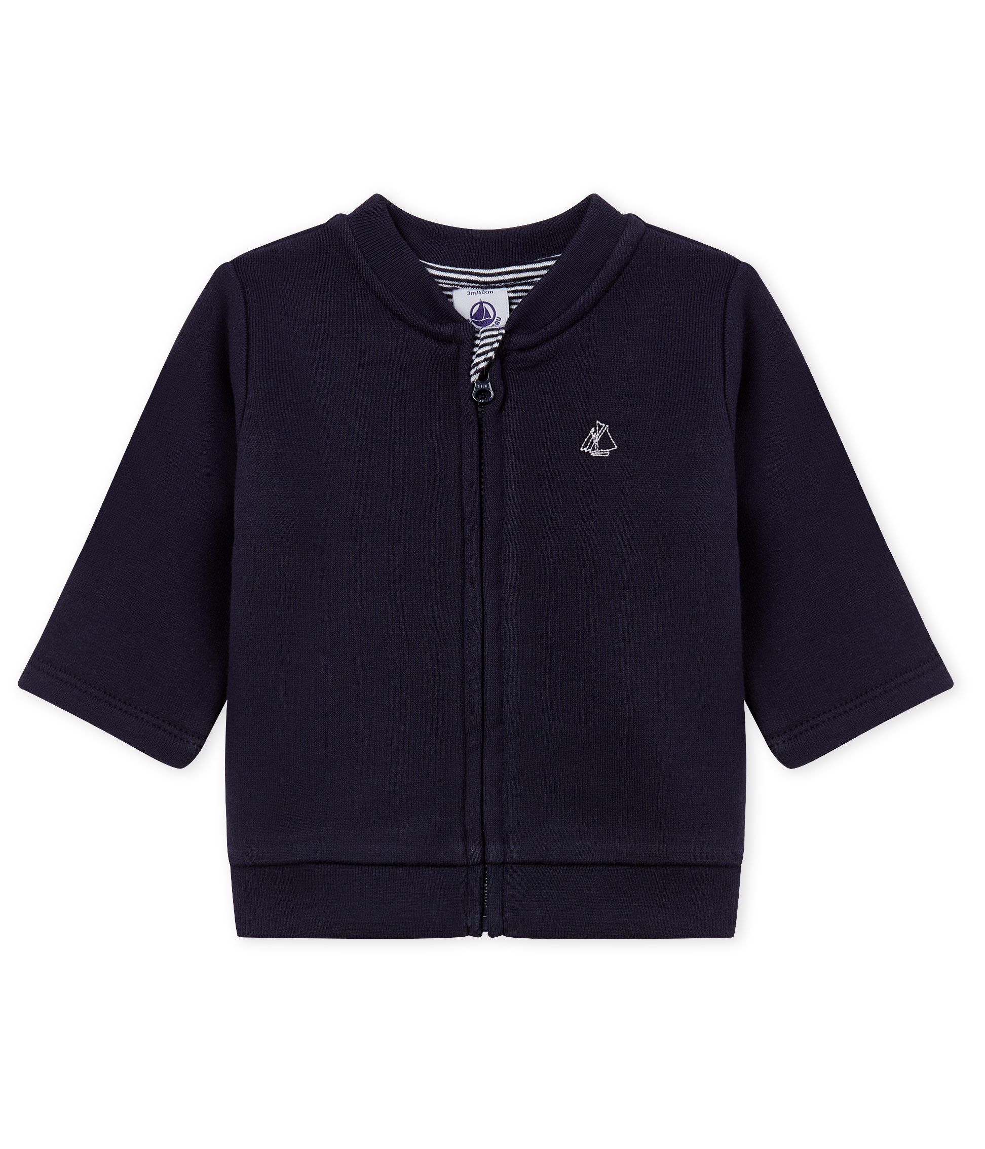 Baby-cardigan mit reissverschluss aus molton jungen
