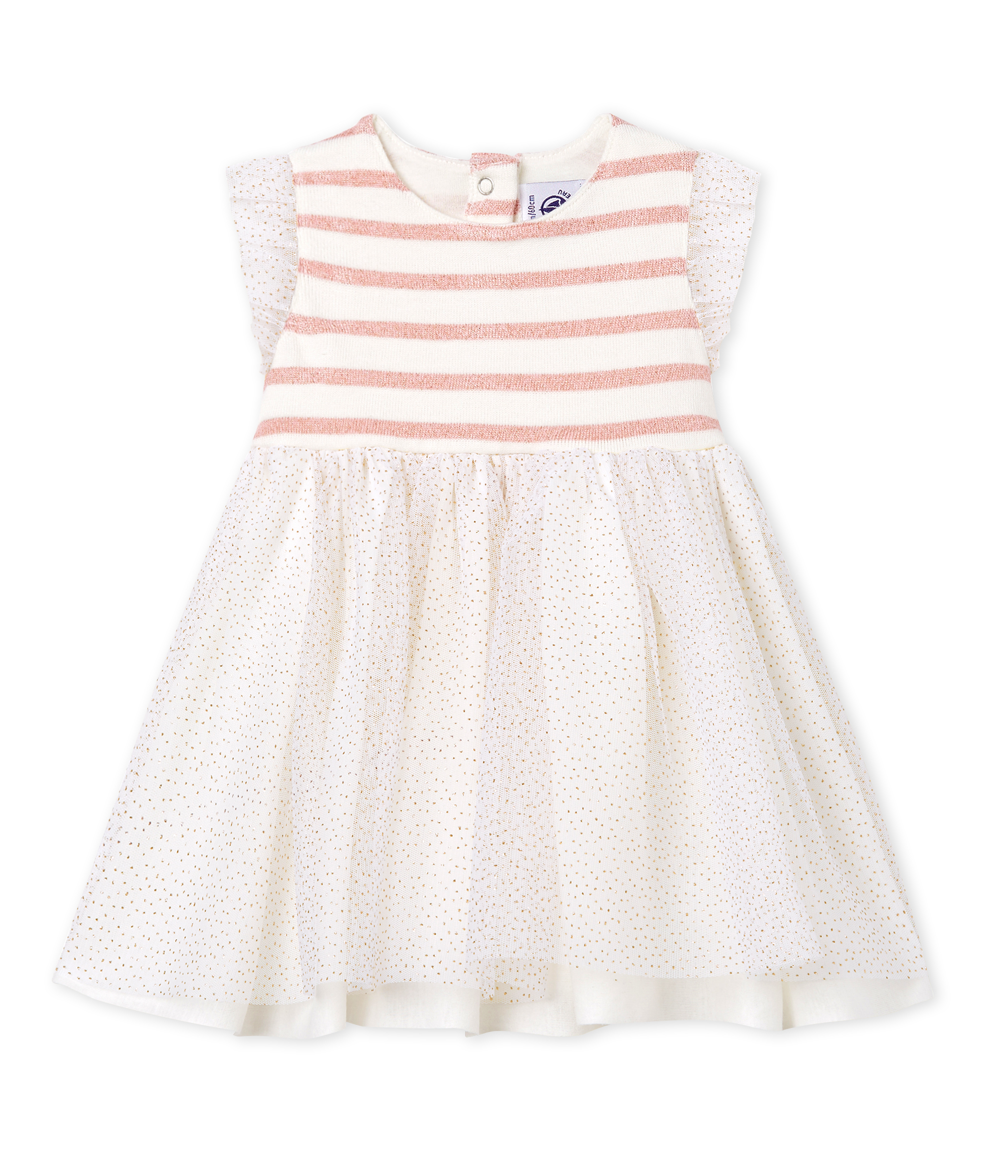 Ärmelloses baby-kleid aus materialmix mädchen