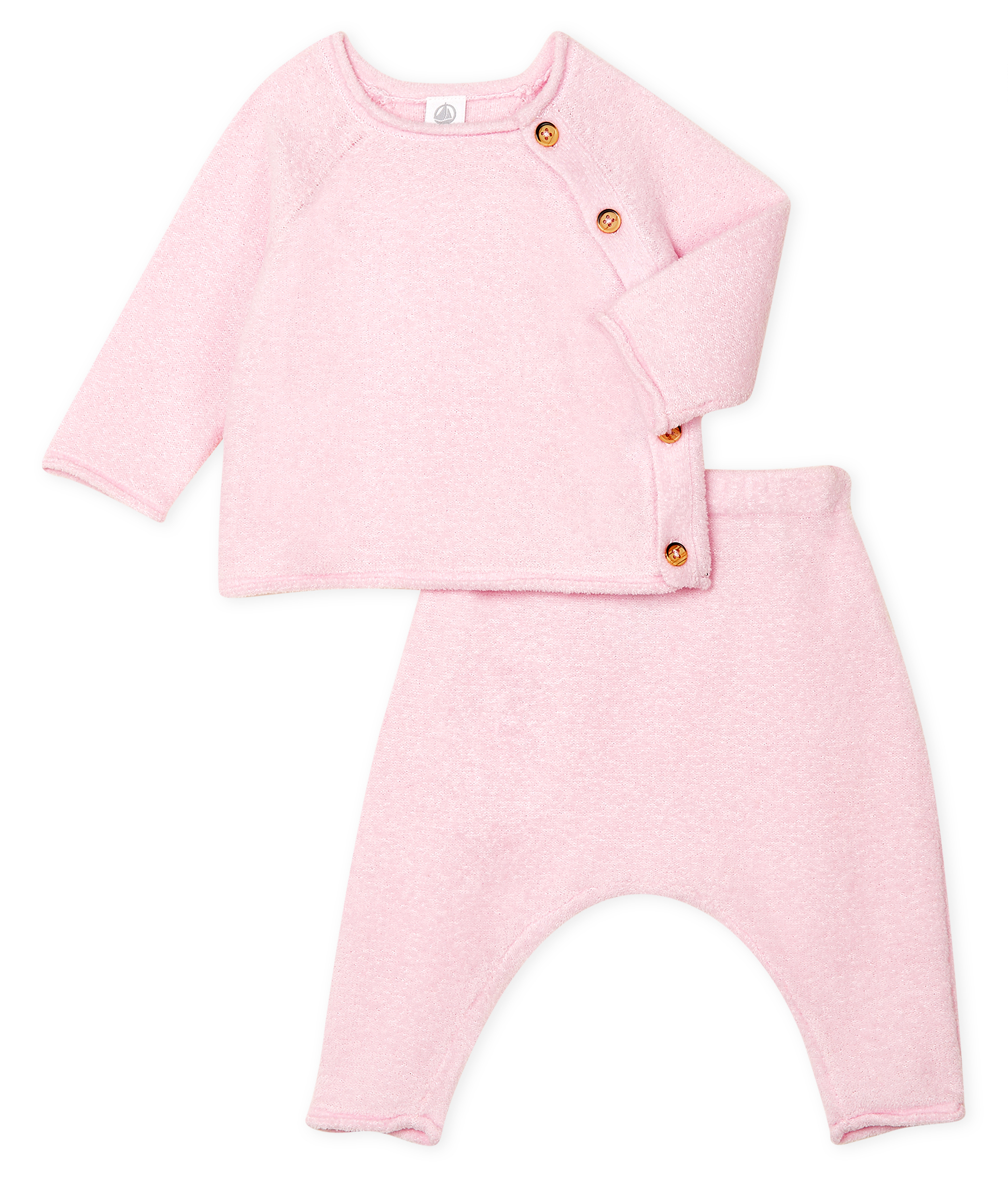 2-teiliges Baby-Set aus Baumwolle, Merinowolle und Polyester