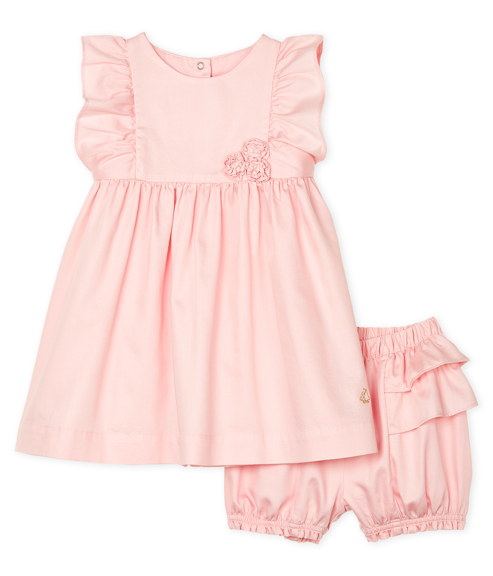 Baby Kleid Und Bloomers Aus Satin Fur Madchen Petit Bateau