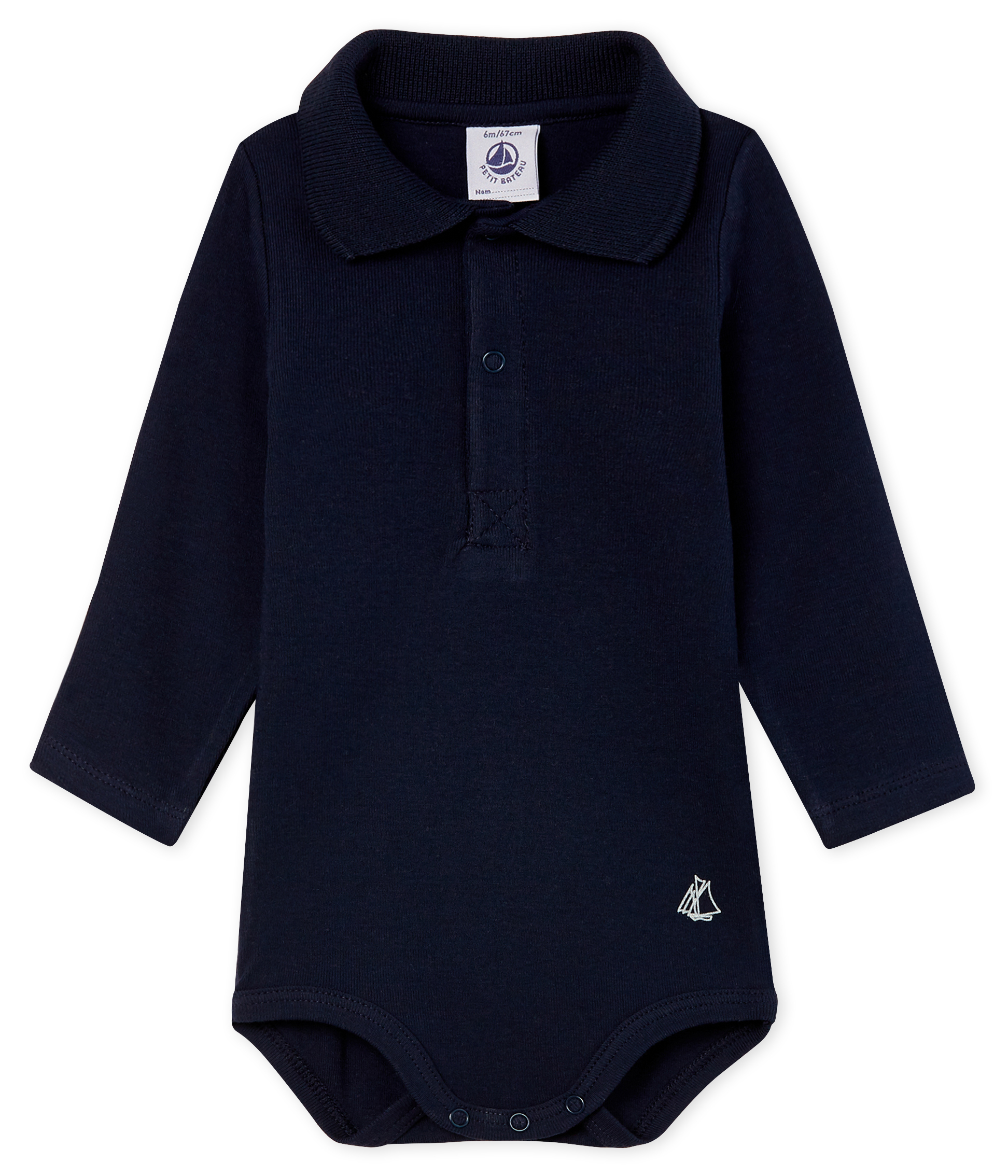 Langärmliger Baby-Body mit Polokragen für Jungen