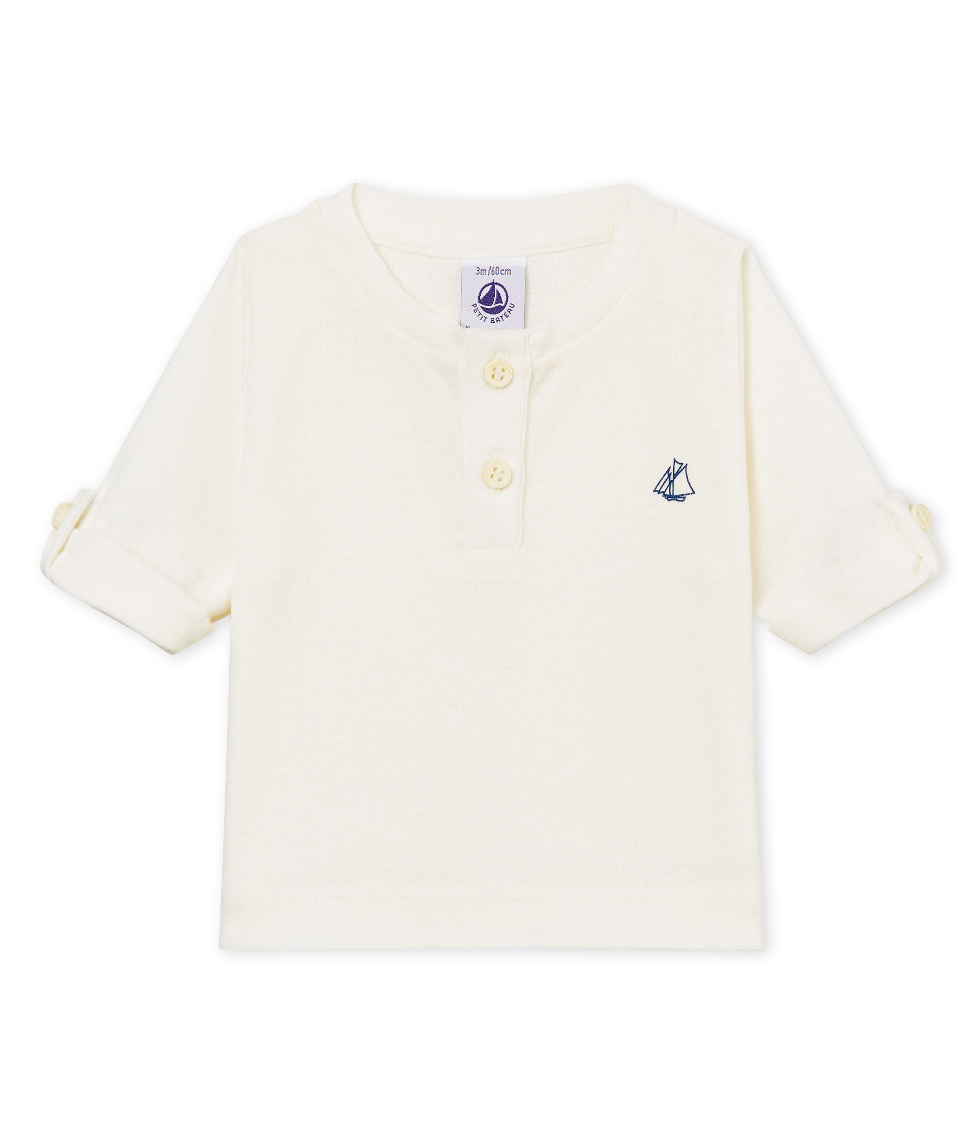 Langärmeliges baby-t-shirt aus baumwolle leinen jungen