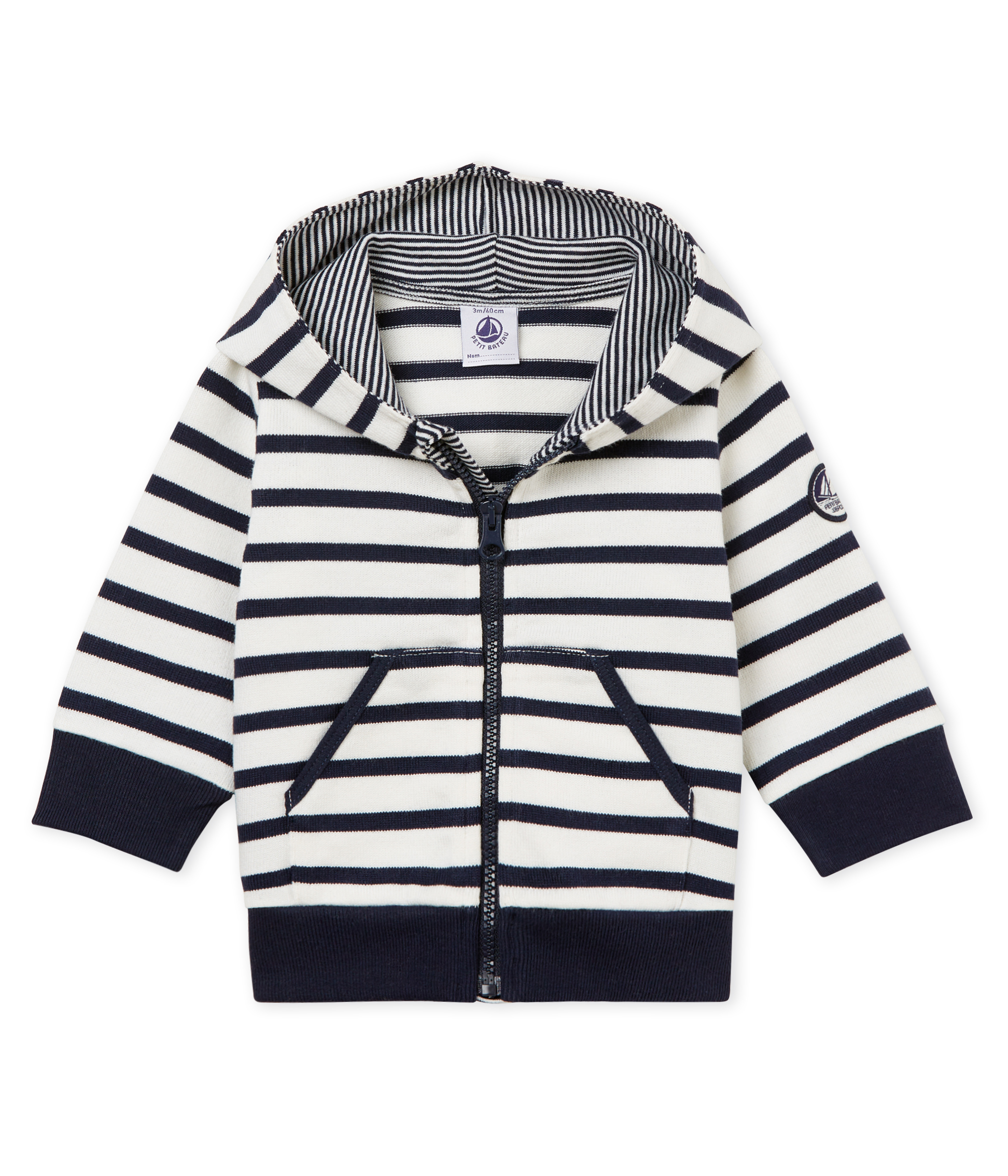 Baby-kapuzenSweatshirt mit seemannsstreifen jungen